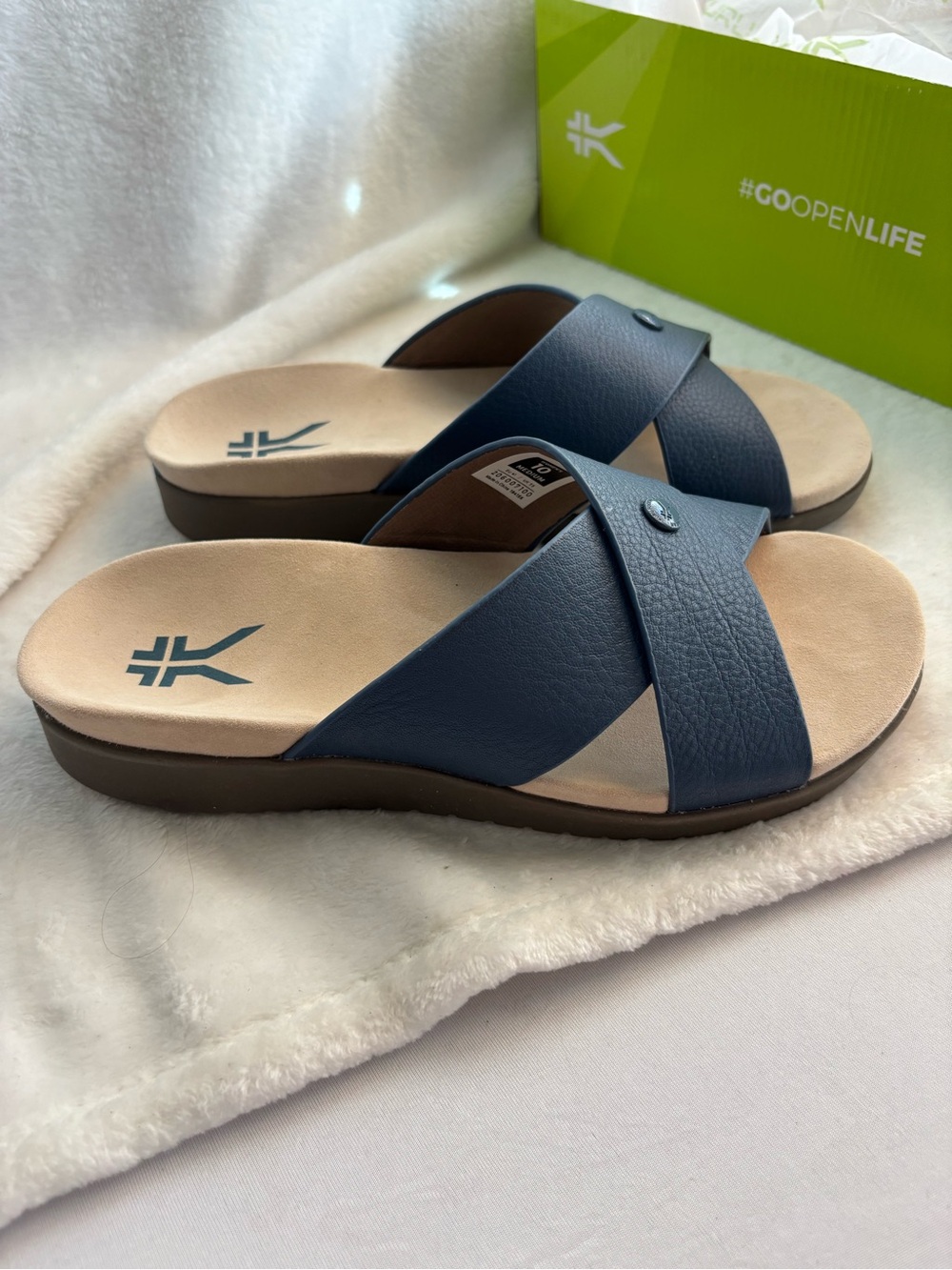 KURU Breeze Slide Sandals Women’s Blue Size 10M